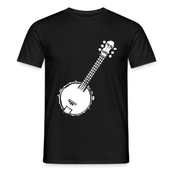 Banjo Pixel Graphic - Men's T-Shirt - black - Front - AI Model Male 178 light (178cm)
