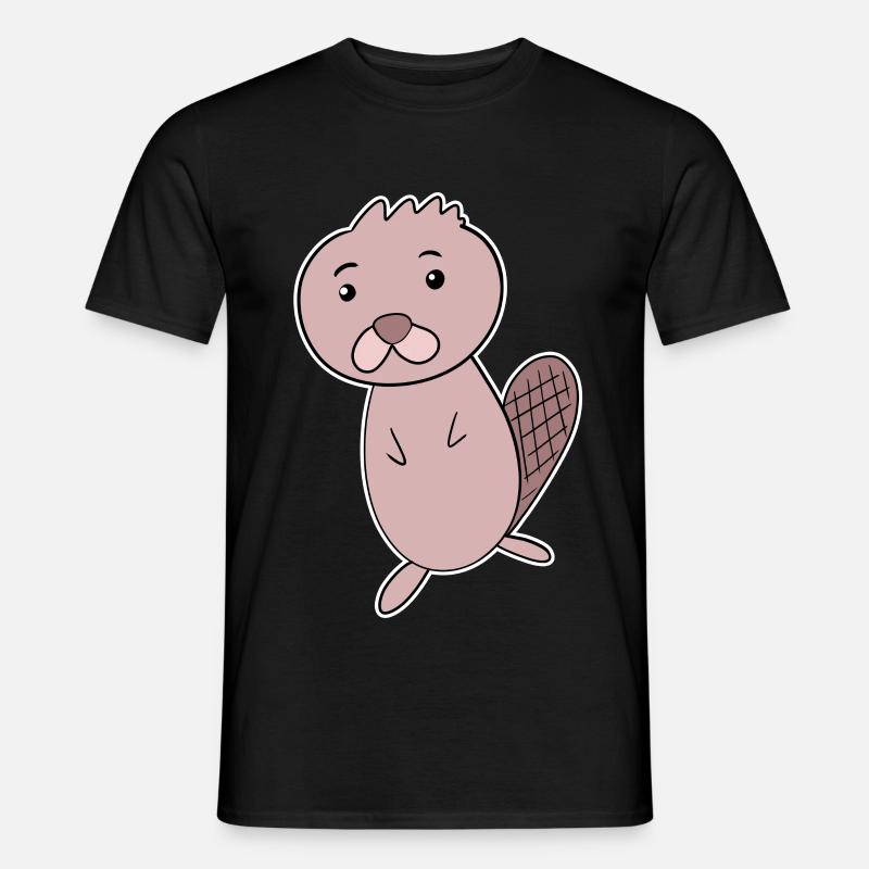 Biber Tier - Männer T-Shirt - Schwarz