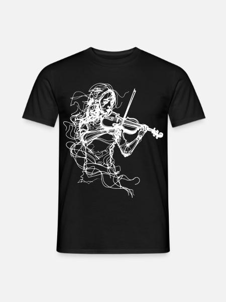 Violoniste Line Art - T-shirt homme - noir