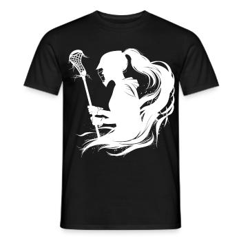 Lacrosse player - Men's T-Shirt - black - Front - AI Model Male 178 light (178cm)