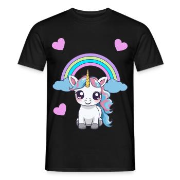 Unicorn Unicorns Child Kids Baby Toddler Heart - Men's T-Shirt - black - Front - AI Model Male 178 light (178cm)