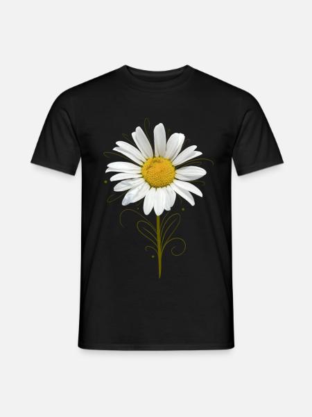 Margerite – Mixed Media Blumenmotiv für Frühling - Männer T-Shirt - Schwarz
