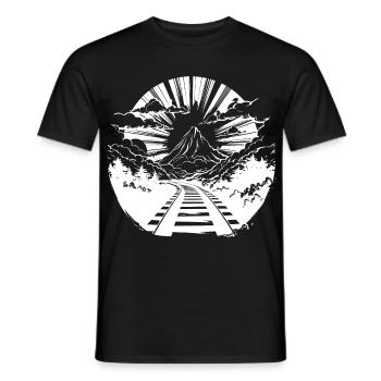 Railway Graphic - Men's T-Shirt - black - Front - AI Model Male 178 light (178cm)