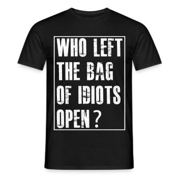 qui a laissé le sac - T-shirt homme - noir - Devant - AI Model Male 178 light (178cm)