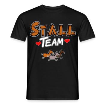 Team im Stall Pferde - Männer T-Shirt - Schwarz - Vorne - AI Model Male 178 light (178cm)