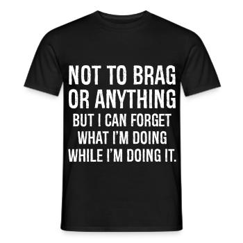 pas pour se vanter ou quoi que ce soit drôle de chemise - T-shirt homme - noir - Devant - AI Model Male 178 light (178cm)