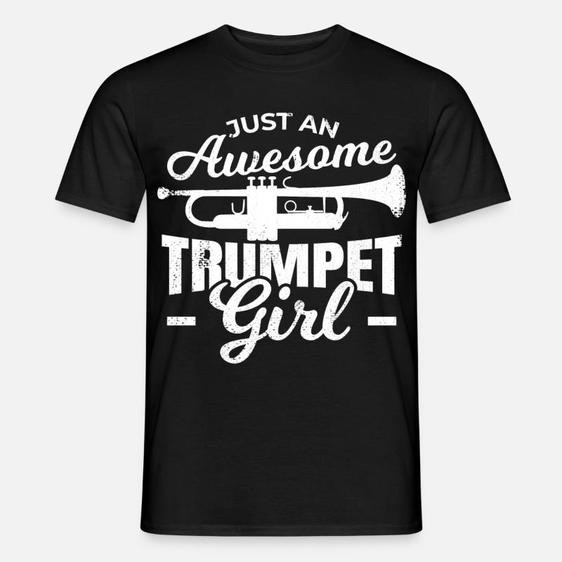 Trompeten Mädchen - Männer T-Shirt - Schwarz