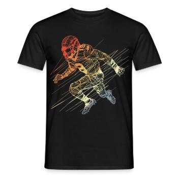 Croquis de joueur de football - T-shirt homme - noir - Devant - AI Model Male 178 light (178cm)