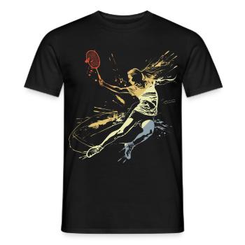 Badminton Mrs. Grafitti - Men's T-Shirt - black - Front - AI Model Male 178 light (178cm)