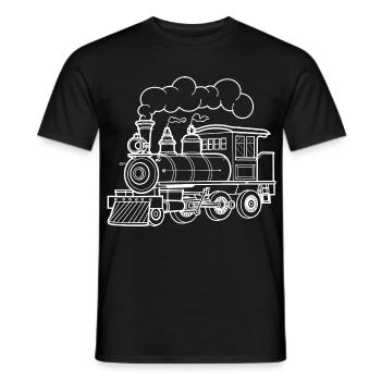 Dampflokomotive Skizze - Männer T-Shirt - Schwarz - Vorne - AI Model Male 178 light (178cm)