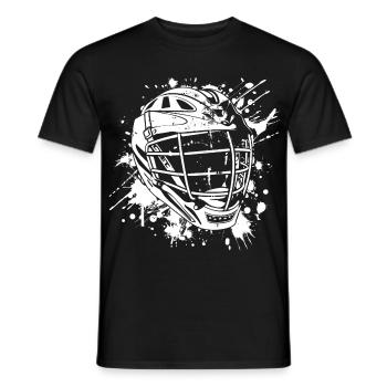 Lacrosse Helm Streetart - Männer T-Shirt - Schwarz - Vorne - AI Model Male 178 light (178cm)