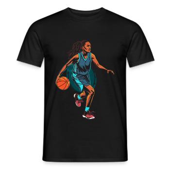 Basketball player - Men's T-Shirt - black - Front - AI Model Male 178 light (178cm)