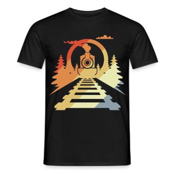 Eisenbahn Retro Stil - Männer T-Shirt - Schwarz - Vorne - AI Model Male 178 light (178cm)