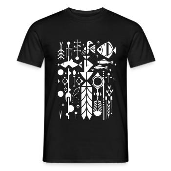 Silhouette de pêche - T-shirt homme - noir - Devant - AI Model Male 178 light (178cm)