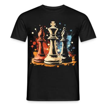 Schach Läufer und König Graffiti - Männer T-Shirt - Schwarz - Vorne - AI Model Male 178 light (178cm)