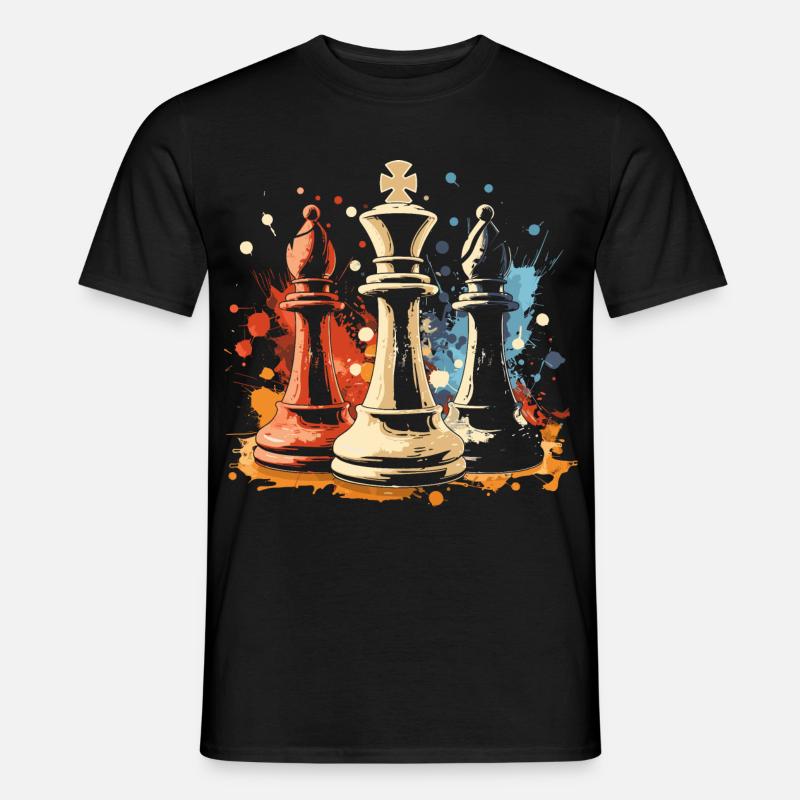 Schach Läufer und König Graffiti - Männer T-Shirt - Schwarz