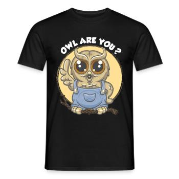 Owl are you ? - T-shirt homme - noir - Devant - AI Model Male 178 light (178cm)