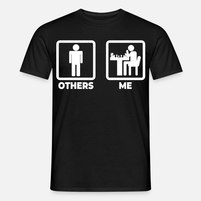 Schach Strichmännchen - Männer T-Shirt - Schwarz