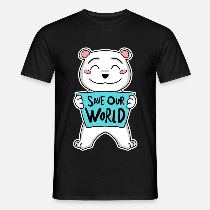 Bär Klima Klimaschutz Schutz - Männer T-Shirt - Schwarz