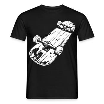 Dessin de planche à roulettes - T-shirt homme - noir - Devant - AI Model Male 178 light (178cm)