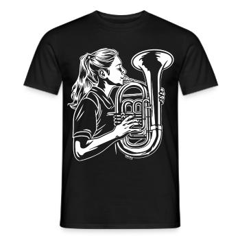 Joueur de tuba - T-shirt homme - noir - Devant - AI Model Male 178 light (178cm)