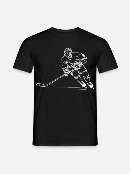 Hockey Player Line Art - Men's T-Shirt - black