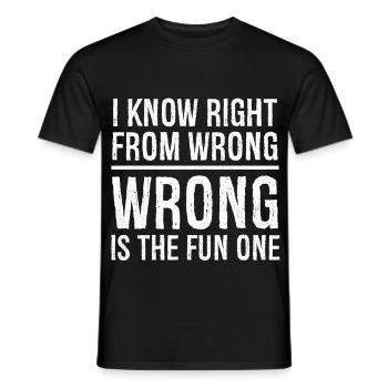 I know right from wrong - Men's T-Shirt - black - Front - AI Model Male 178 light (178cm)