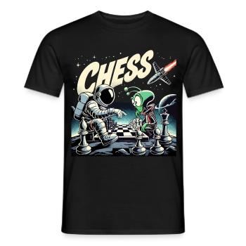 Astronaut Alien Schach Rakete Universum Geschenk - Männer T-Shirt - Schwarz - Vorne - AI Model Male 178 light (178cm)