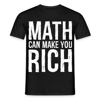 Les mathématiques peuvent vous rendre riche - T-shirt homme - noir - Devant - AI Model Male 178 light (178cm)
