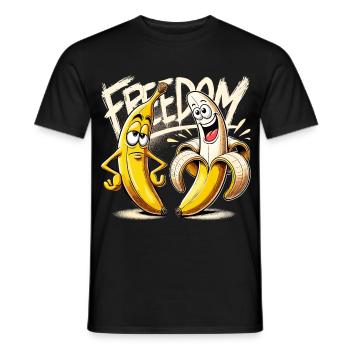 Cadeau banane liberté - T-shirt homme - noir - Devant - AI Model Male 178 light (178cm)