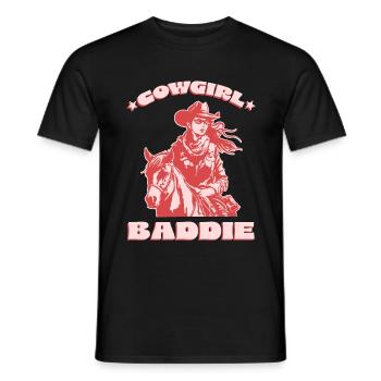 Méchant de l’Ouest à cheval - T-shirt homme - noir - Devant - AI Model Male 178 light (178cm)