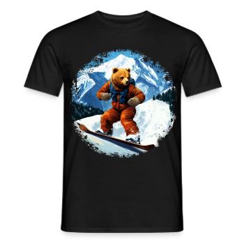 Bären Snowboard - Männer T-Shirt - Schwarz - Vorne - AI Model Male 178 light (178cm)