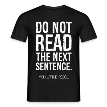 do not read the next sentence - Men's T-Shirt - black - Front - AI Model Male 178 light (178cm)