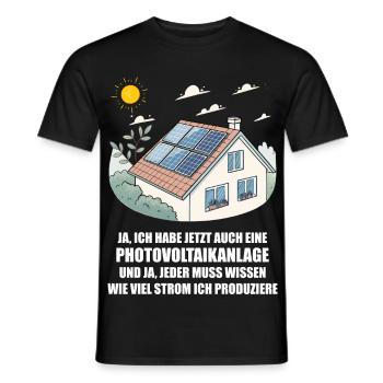 Photovoltaikanlage, Solarstrom, Sonnenenergie - Männer T-Shirt - Schwarz - Vorne - AI Model Male 178 light (178cm)