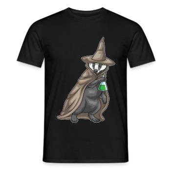 Dachs Hexe Zaubertrank - Männer T-Shirt - Schwarz - Vorne - AI Model Male 178 light (178cm)