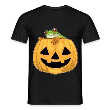 Frog Halloween Pumpkin - Men's T-Shirt - black - Front - AI Model Male 178 light (178cm)