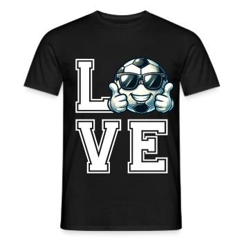 Cooler Fußball mit Sonnenbrille - Fan Liebe - Männer T-Shirt - Schwarz - Vorne - AI Model Male 178 light (178cm)