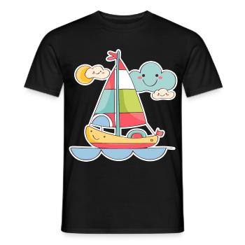 Segeln Comic Look - Männer T-Shirt - Schwarz - Vorne - AI Model Male 178 light (178cm)