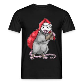 Beutelratte Weihnachten Weihnachtssack - Männer T-Shirt - Schwarz - Vorne - AI Model Male 178 light (178cm)