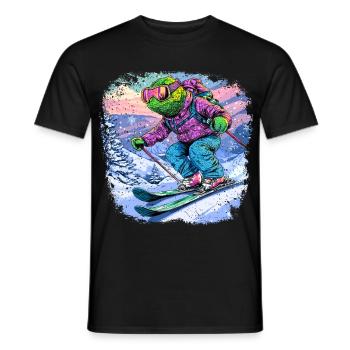 Chameleon Skier / Skier Chameleon - Men's T-Shirt - black - Front - AI Model Male 178 light (178cm)