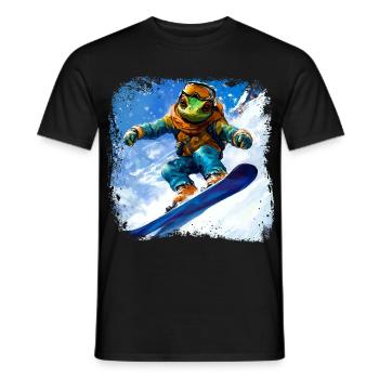 Snowboard Caméléon - T-shirt homme - noir - Devant - AI Model Male 178 light (178cm)