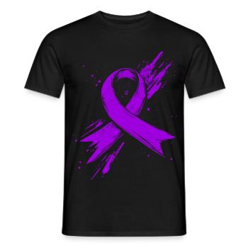 Lila Krebs Bewusstein Schleife Violett - Männer T-Shirt - Schwarz - Vorne - AI Model Male 178 light (178cm)