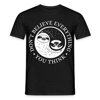 Yin-Yang Faultier – Entspanntes Mindset - T-shirt homme - noir - Devant - AI Model Male 178 light (178cm)