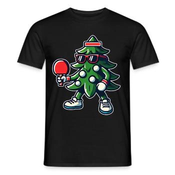 Table Tennis Christmas Tree Costume Christmas Tree - Men's T-Shirt - black - Front - AI Model Male 178 light (178cm)