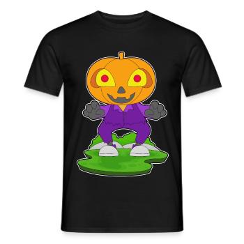 Jack O'Lantern Halloween Kürbis - Männer T-Shirt - Schwarz - Vorne - AI Model Male 178 light (178cm)