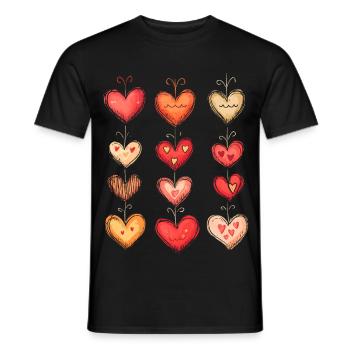 Heart Pattern Valentine's Day Heart Pattern Gift - Men's T-Shirt - black - Front - AI Model Male 178 light (178cm)