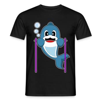 Dolphin Bodybuilder Tractions Culturisme - T-shirt homme - noir - Devant - AI Model Male 178 light (178cm)