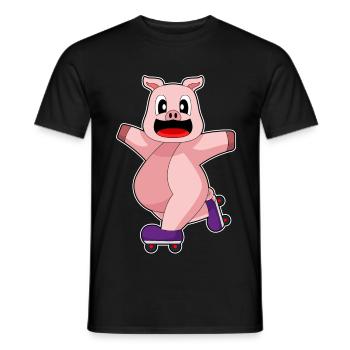 Schwein Inline skating Inline skates - Männer T-Shirt - Schwarz - Vorne - AI Model Male 178 light (178cm)