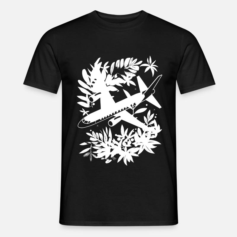 Flugzeug Comic Stil - Männer T-Shirt - Schwarz