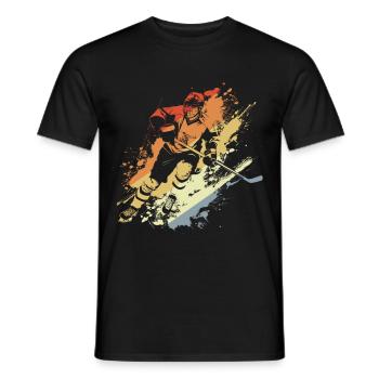 Joueur de hockey sur glace Vintage - T-shirt homme - noir - Devant - AI Model Male 178 light (178cm)